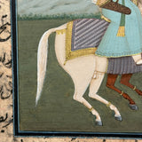 SOLD Lovers Out Hunting on Horseback, Indo-Persian Miniature Painting on Manuscript Page
