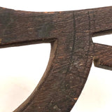 Early (1600-1700s) Carved Navigational Sextant Component with Angles and Monogram