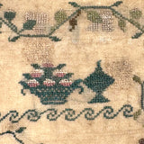 SOLD Elizabeth Wood's Extremely Charming 1808 Sampler with Tiny Stitches and Wonderful Darns