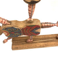 Almost Complete c. 1870s Crandall's Acrobats (Set of Four) in Original Box Bottom (No Lid)
