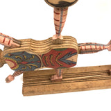 Almost Complete c. 1870s Crandall's Acrobats (Set of Four) in Original Box Bottom (No Lid)