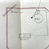 NYC Train Conductor Ezra Myers'  1881  Manuscript Notebook Diagramming Elevated "WO" Train Signals, Switches, etc.