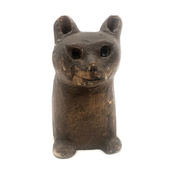 Super Folky 1930s Carved Cat