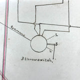 NYC Train Conductor Ezra Myers'  1881  Manuscript Notebook Diagramming Elevated "WO" Train Signals, Switches, etc.