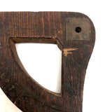 Early (1600-1700s) Carved Navigational Sextant Component with Angles and Monogram
