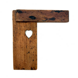 SOLD Heart in Corner, Wonderful 19th Drafting/Carpenter's Square with Cutout and Rich Patina