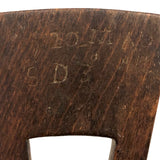 Early (1600-1700s) Carved Navigational Sextant Component with Angles and Monogram