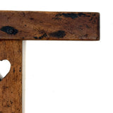 SOLD Heart in Corner, Wonderful 19th Drafting/Carpenter's Square with Cutout and Rich Patina