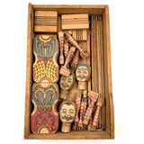 Almost Complete c. 1870s Crandall's Acrobats (Set of Four) in Original Box Bottom (No Lid)