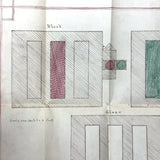 NYC Train Conductor Ezra Myers'  1881  Manuscript Notebook Diagramming Elevated "WO" Train Signals, Switches, etc.