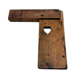 SOLD Heart in Corner, Wonderful 19th Drafting/Carpenter's Square with Cutout and Rich Patina