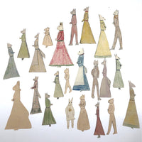 Extensive Set of Marvelous Handmade Rabbit Paper Dolls with Many Many Outfits!