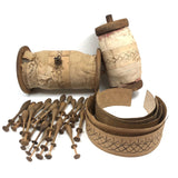 Antique Lacemaking Spools with Cards and Bobbins