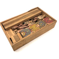Almost Complete c. 1870s Crandall's Acrobats (Set of Four) in Original Box Bottom (No Lid)