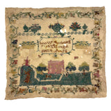 SOLD Elizabeth Wood's Extremely Charming 1808 Sampler with Tiny Stitches and Wonderful Darns
