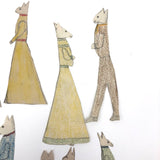 Extensive Set of Marvelous Handmade Rabbit Paper Dolls with Many Many Outfits!