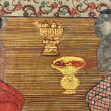 Men of All Colors Talking and Praying, Gouache with Gold Leaf Antique Thai Manuscript Painting