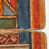 Men of All Colors Talking and Praying, Gouache with Gold Leaf Antique Thai Manuscript Painting