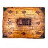 Exceptionally Good Old Tramp Art Match Stick Sweetheart Box with Inlays and Submerged Heart Finial