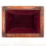 Exceptionally Good Old Tramp Art Match Stick Sweetheart Box with Inlays and Submerged Heart Finial