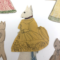 Extensive Set of Marvelous Handmade Rabbit Paper Dolls with Many Many Outfits!