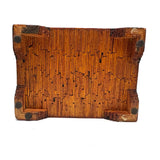 Exceptionally Good Old Tramp Art Match Stick Sweetheart Box with Inlays and Submerged Heart Finial