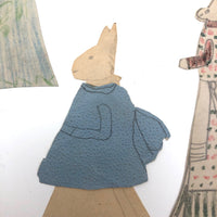 Extensive Set of Marvelous Handmade Rabbit Paper Dolls with Many Many Outfits!