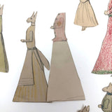 Extensive Set of Marvelous Handmade Rabbit Paper Dolls with Many Many Outfits!