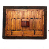 Exceptionally Good Old Tramp Art Match Stick Sweetheart Box with Inlays and Submerged Heart Finial