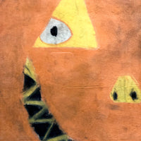 BEST Smiling Jack-o-Lantern, Naive Charcoal on Paper Drawing, Framed