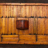 Exceptionally Good Old Tramp Art Match Stick Sweetheart Box with Inlays and Submerged Heart Finial