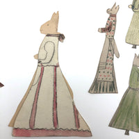 Extensive Set of Marvelous Handmade Rabbit Paper Dolls with Many Many Outfits!