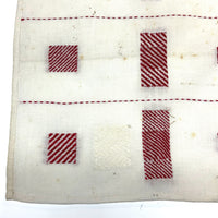 C. 1900 Red and White Dutch Darning Sampler, Grid of Nine Darns Plus One