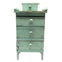 Sweet Handmade Crate Wood Sewing Chest in Original Paint
