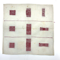 C. 1900 Red and White Dutch Darning Sampler, Grid of Nine Darns Plus One