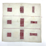 C. 1900 Red and White Dutch Darning Sampler, Grid of Nine Darns Plus One