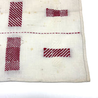 C. 1900 Red and White Dutch Darning Sampler, Grid of Nine Darns Plus One
