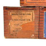 Three Late 19th C. Milton Bradley Froebel Kindergarten Gifts (Blocks) Boxes (Empty, As Found)