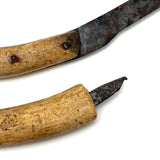 Beautiful Pair of 19th Century Inuit Caribou Bone and Iron Knives