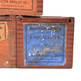 Three Late 19th C. Milton Bradley Froebel Kindergarten Gifts (Blocks) Boxes (Empty, As Found)