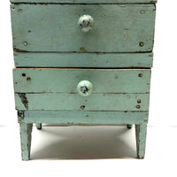 Sweet Handmade Crate Wood Sewing Chest in Original Paint