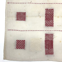 C. 1900 Red and White Dutch Darning Sampler, Grid of Nine Darns Plus One