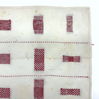 C. 1900 Red and White Dutch Darning Sampler, Grid of Nine Darns Plus One