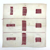 C. 1900 Red and White Dutch Darning Sampler, Grid of Nine Darns Plus One