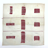 C. 1900 Red and White Dutch Darning Sampler, Grid of Nine Darns Plus One