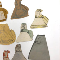 Extensive Set of Marvelous Handmade Rabbit Paper Dolls with Many Many Outfits!