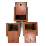 Three Late 19th C. Milton Bradley Froebel Kindergarten Gifts (Blocks) Boxes (Empty, As Found)