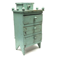 Sweet Handmade Crate Wood Sewing Chest in Original Paint