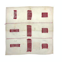 C. 1900 Red and White Dutch Darning Sampler, Grid of Nine Darns Plus One