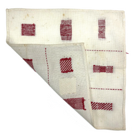 C. 1900 Red and White Dutch Darning Sampler, Grid of Nine Darns Plus One